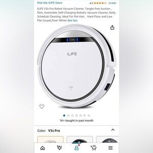 ILIFE White Robotic Vacuum Cleaner